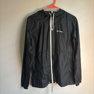 Columbia Black Hooded Jacket with White Accents